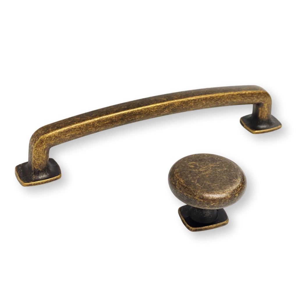 Distressed Bronze “Foundry” Drawer Pulls and Cabinet Knob - Cabinet Hardware - Forge Hardware Studio