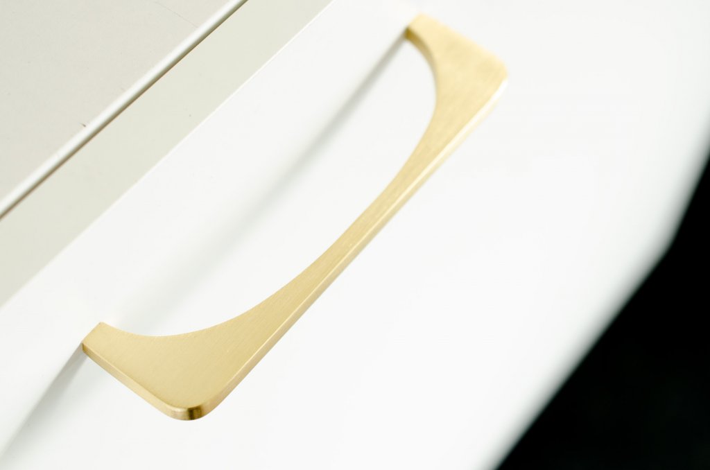 Unlacquered Brushed Brass "Echo" Cabinet Knobs and Drawer Pulls - Forge Hardware Studio