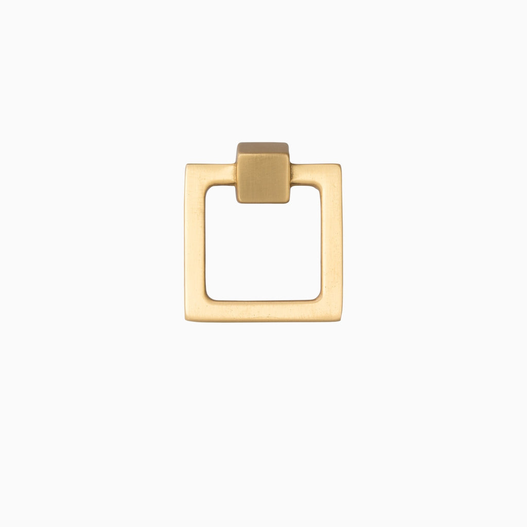 Square Duane 1-13/16" Brass Ring Pull - Brass Cabinet Hardware 