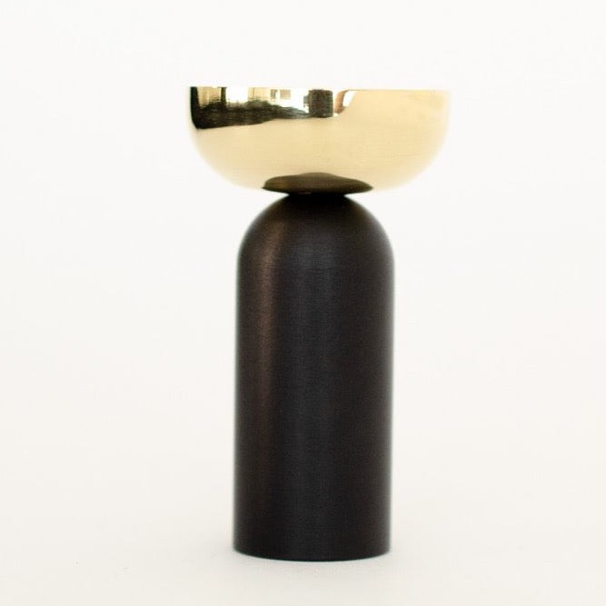 Wall Hook "Kori" Dual Finish Polished Brass and Matte Black - Forge Hardware Studio