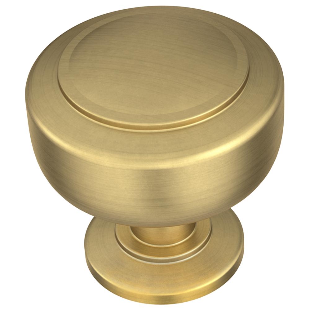 Satin Brass and Frosted Lucite "Romi" Cabinet Knob and Drawer Handles - Brass Cabinet Hardware 