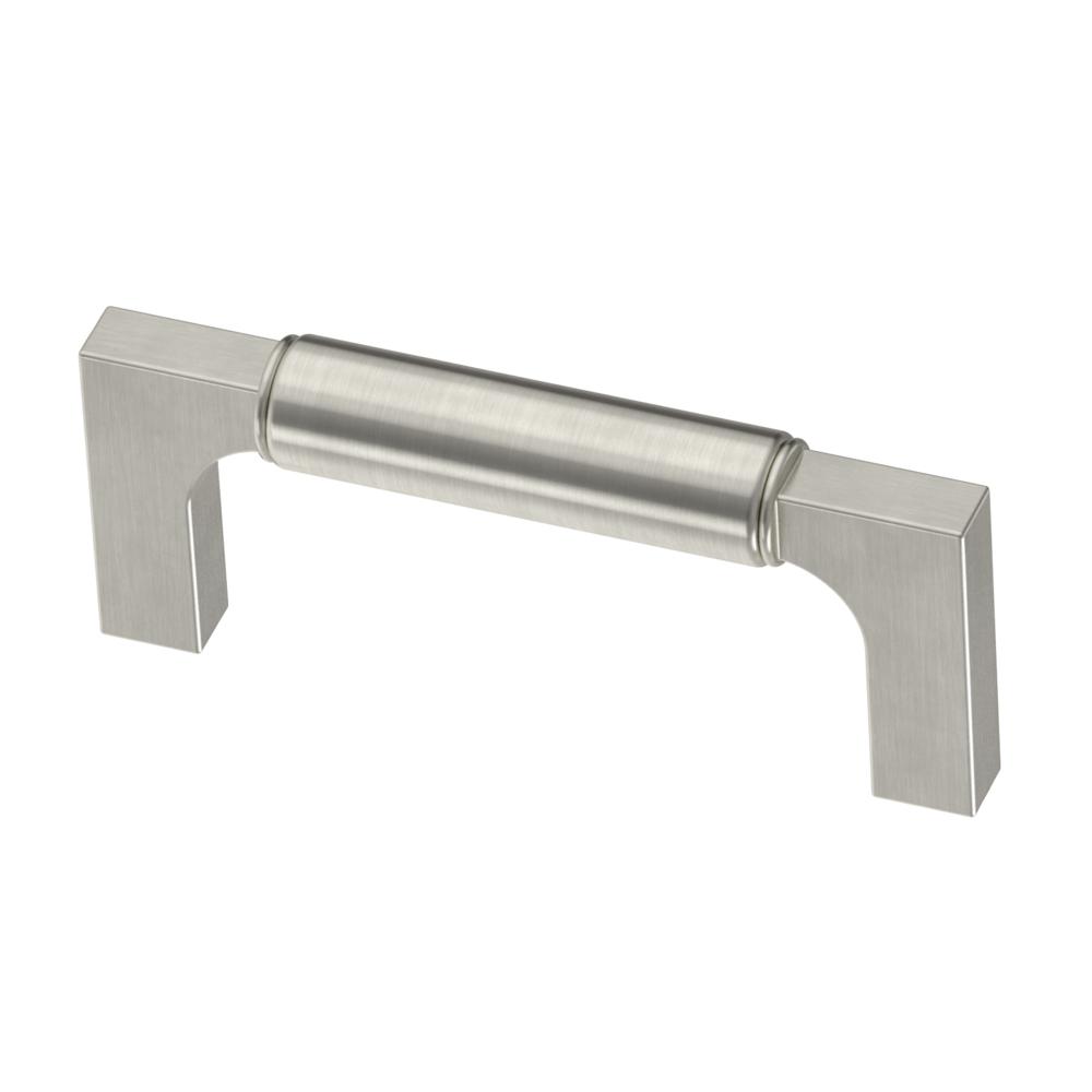 Paris Drawer Pulls and Knob in Satin Nickel - Brass Cabinet Hardware 