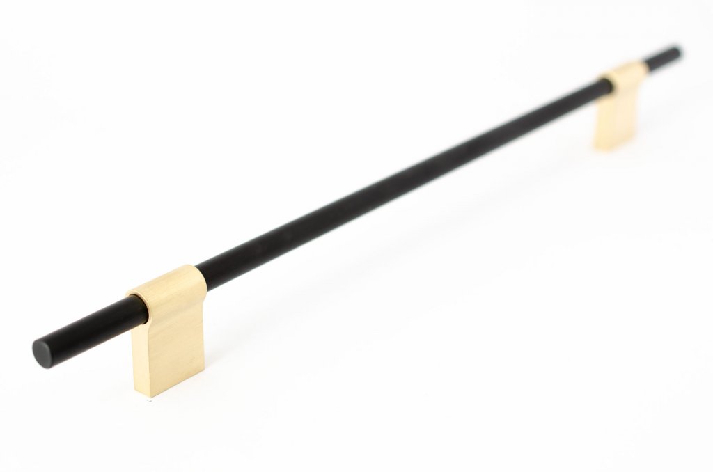 T-Bar "Line" Black and Brass Drawer Pulls Cabinet Hardware - Forge Hardware Studio