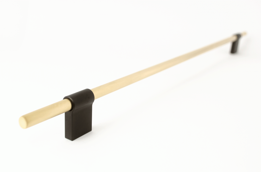 T-Bar "Line" Brass and Black Drawer Pulls Cabinet Hardware - Forge Hardware Studio
