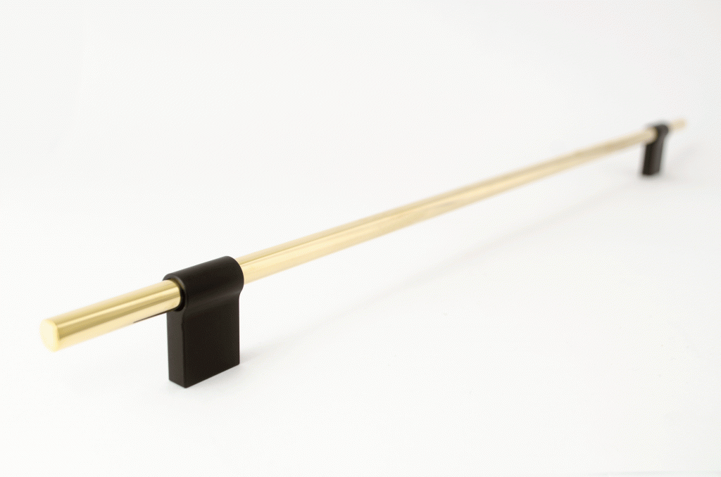 T-Bar "Line" Brass and Black Drawer Pulls Cabinet Hardware - Forge Hardware Studio