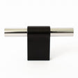 T-Bar "Line" Nickel and Black Cabinet Knob - Forge Hardware Studio
