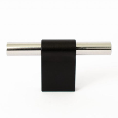 T-Bar "Line" Nickel and Black Cabinet Knob - Forge Hardware Studio