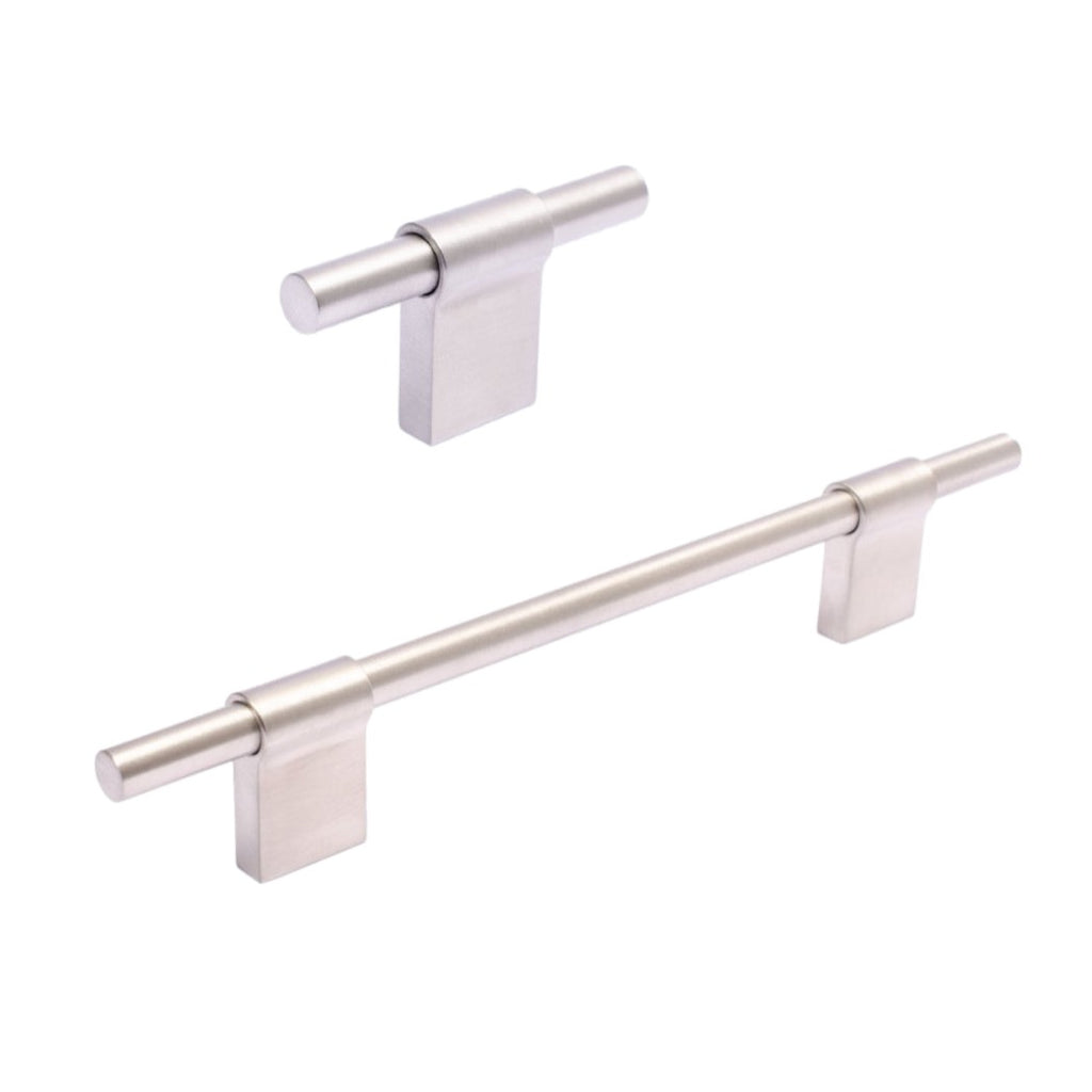 Brushed Stainless Steel "Line" Cabinet Knobs and Drawer Pulls - Forge Hardware Studio
