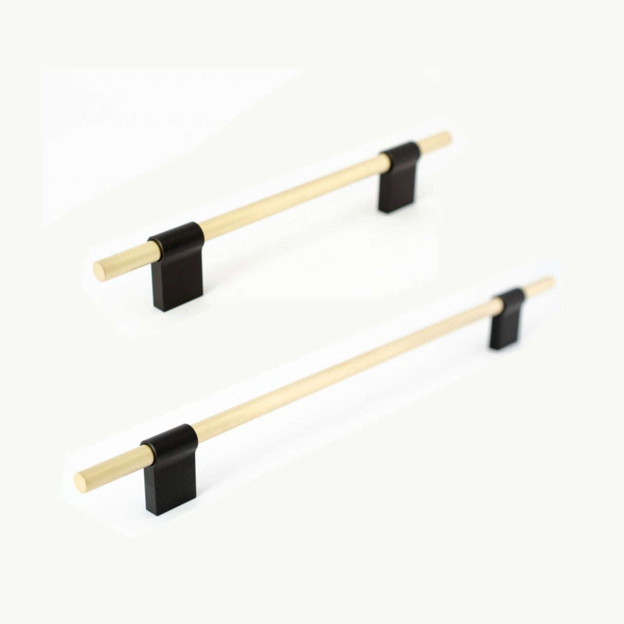 T-Bar "Line" Brass and Black Drawer Pulls Cabinet Hardware - Forge Hardware Studio