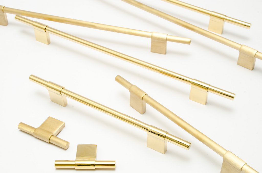 Line Brass Cabinet Knobs and Drawer Pulls - Brass Cabinet Hardware 