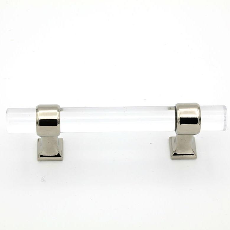 Polished Nickel "Gigi" Lucite Modern Drawer Pull - Brass Cabinet Hardware 