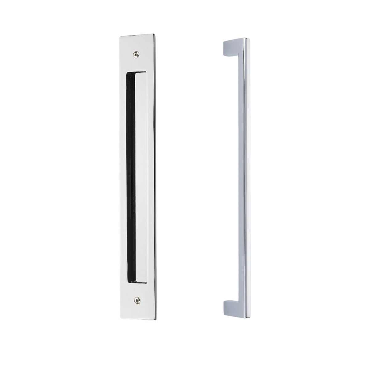 Door Flush Pull and 12" Handle Back to BackHardware for Interior Sliding and Barn Doors - Forge Hardware Studio