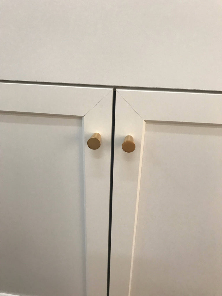 Modern Brass Mid-Century "MCM” Cone Cabinet Knob - Brass Cabinet Hardware 