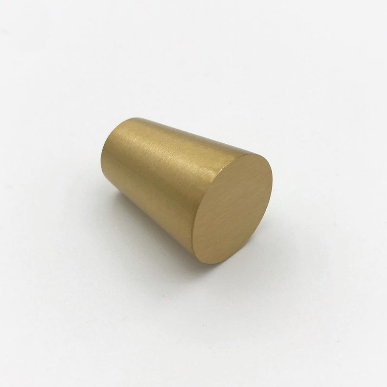 Modern Brass Mid-Century "MCM” Cone Cabinet Knob - Brass Cabinet Hardware 