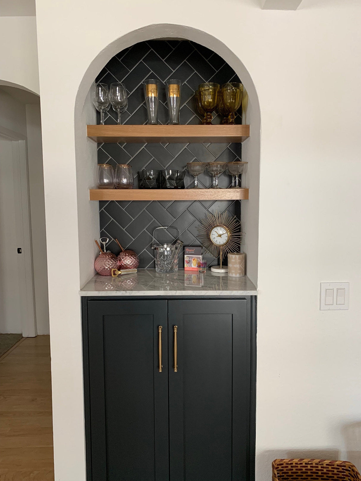 Champagne Bronze "Mist" Drawer Pulls and Knob - Brass Cabinet Hardware 