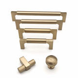 Champagne Bronze Drawer Pulls and Knob - Brass Cabinet Hardware 