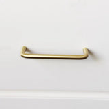Wire Mid-Century "Peggy" Satin Brass Drawer Pulls - Brass Cabinet Hardware 