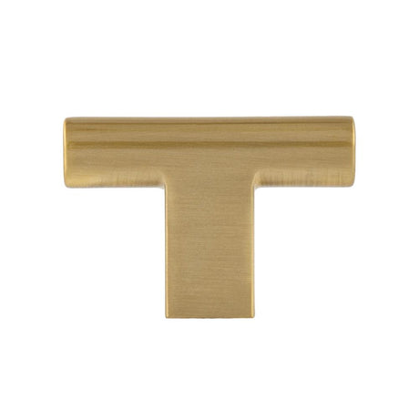 Satin Brass "Summer" T-Knob Drawer Cabinet Knob - Brass Cabinet Hardware 