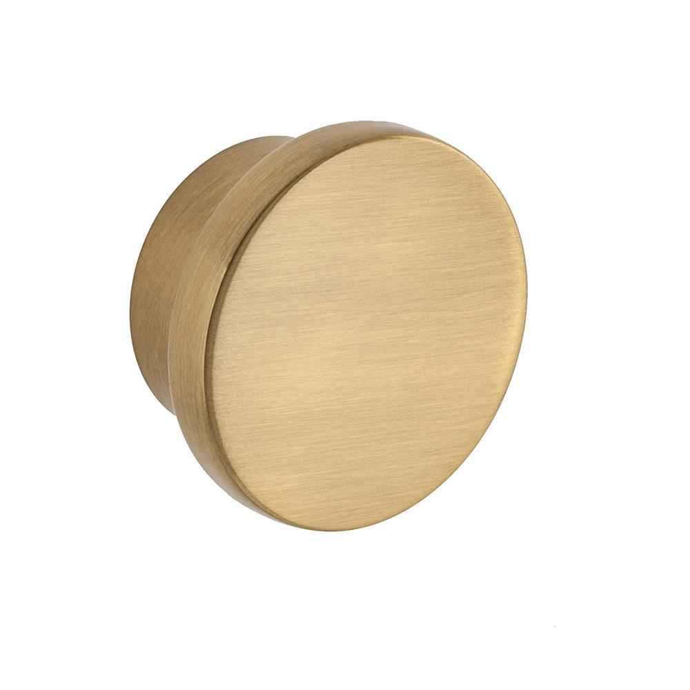 Satin Brass "Summer" Round Cabinet Knob - Brass Cabinet Hardware 