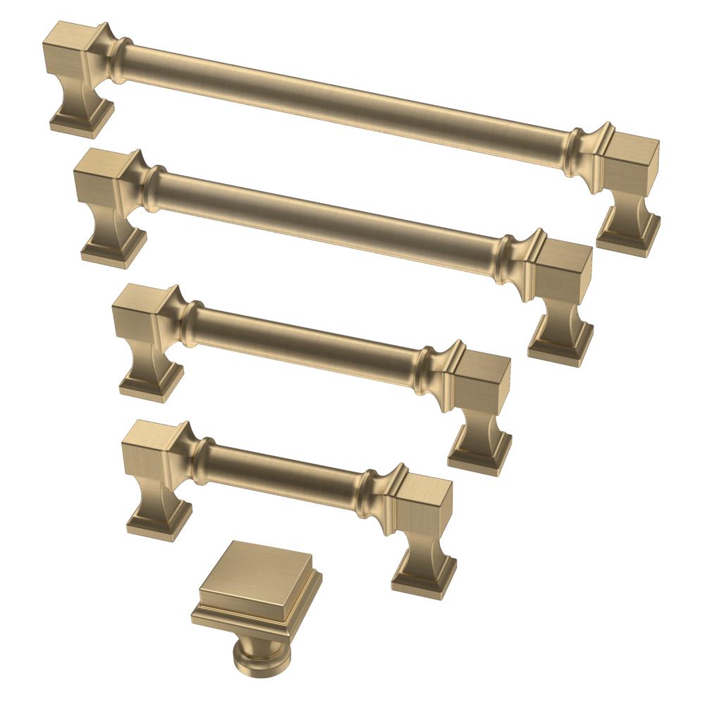 Thea Champagne Bronze Drawer Pulls and Knob - Brass Cabinet Hardware 