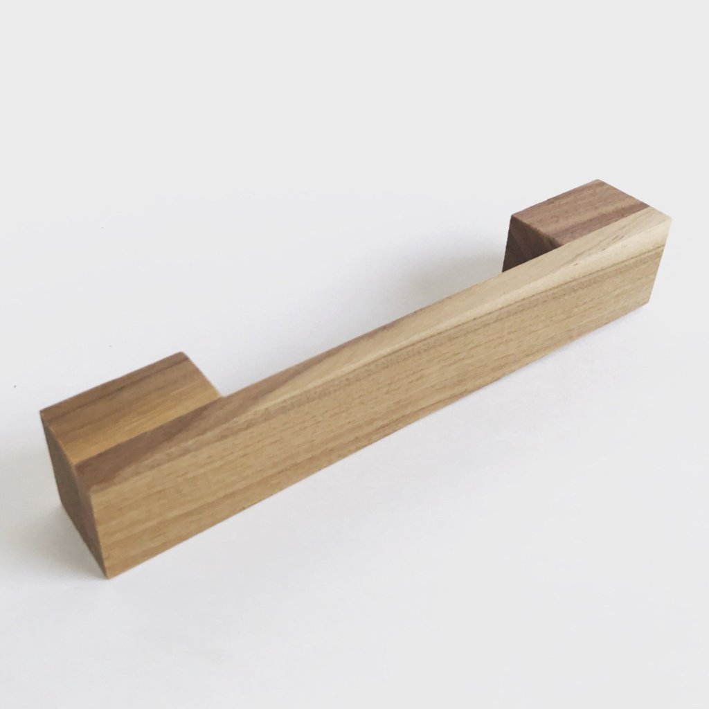 Wood Drawer Pulls - Mid-century Modern Cabinet Handles - Brass Cabinet Hardware 