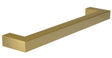 Satin Brass "Corner" Drawer Pull  -  7-9/16" Drawer Pull - Cabinet Handle - Brass Cabinet Hardware 